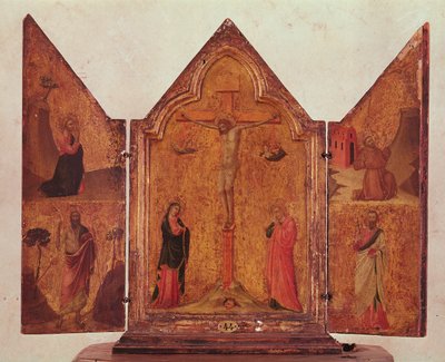 Crucifixion et quatre saints - Italian School